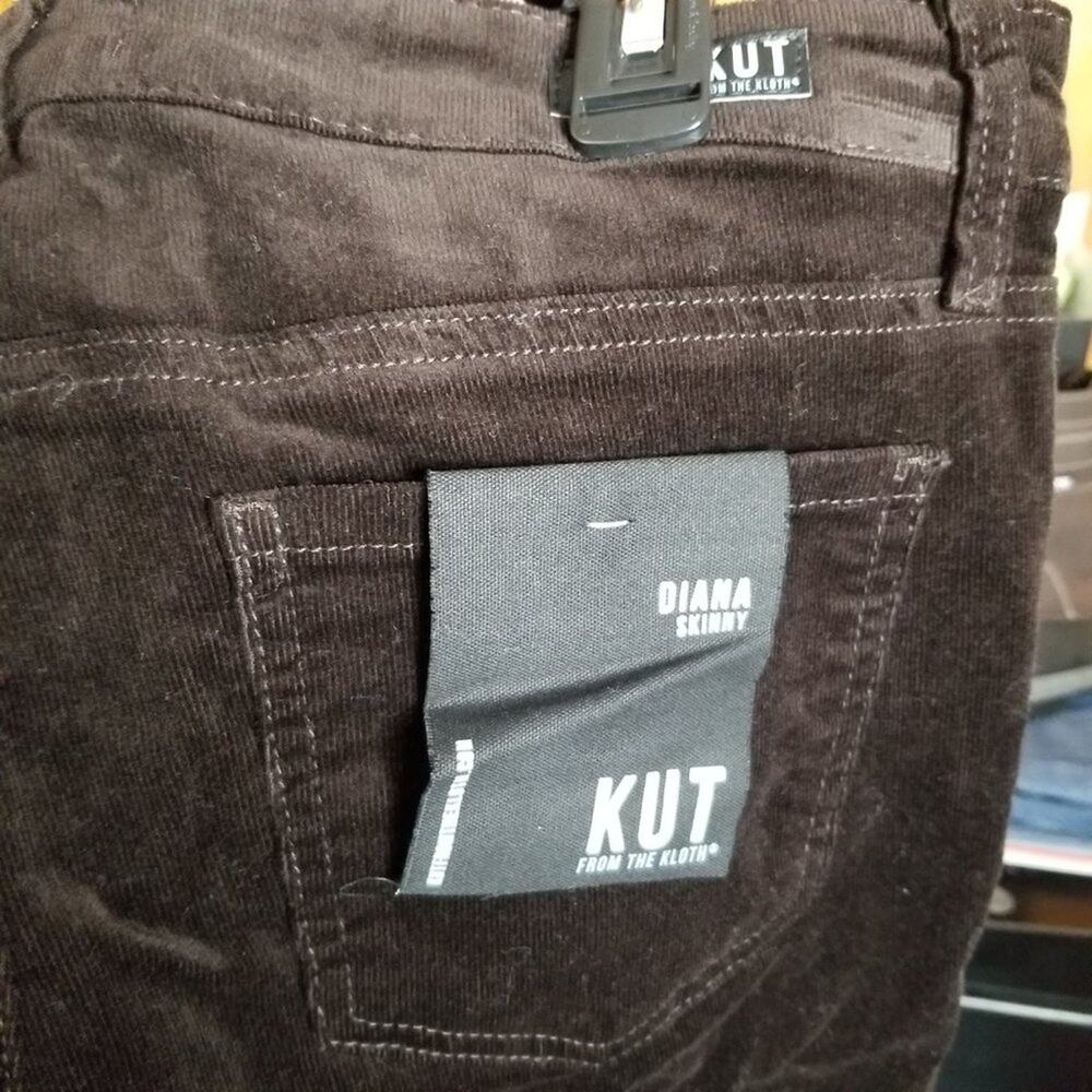 KUT From the Kloth Diana Stretch Corduroy Skinny Pants Zip Fly Mid Rise Brown 8 - Picture 7 of 7